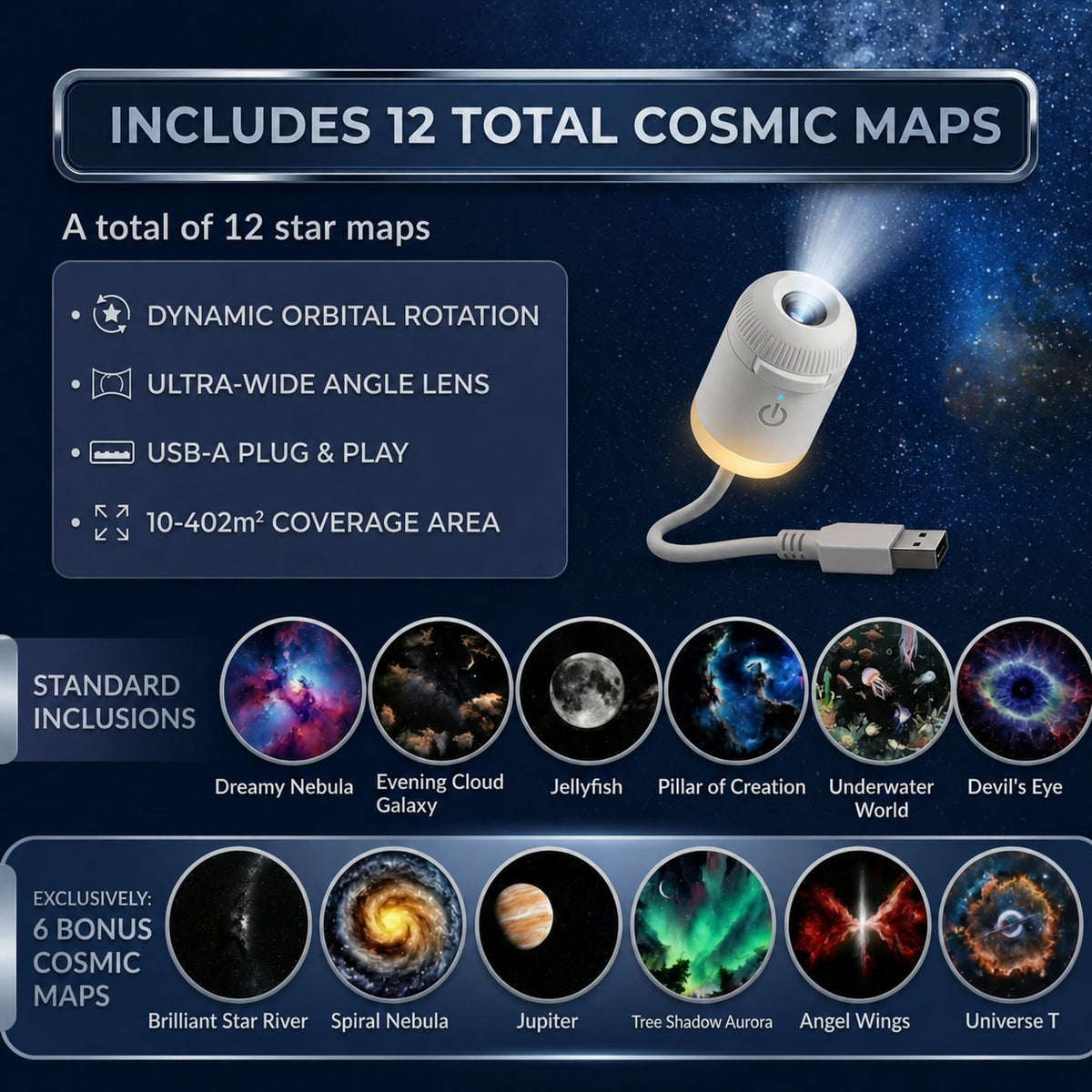 GalacticVibe™ Ambient Cosmic Galaxy Projector