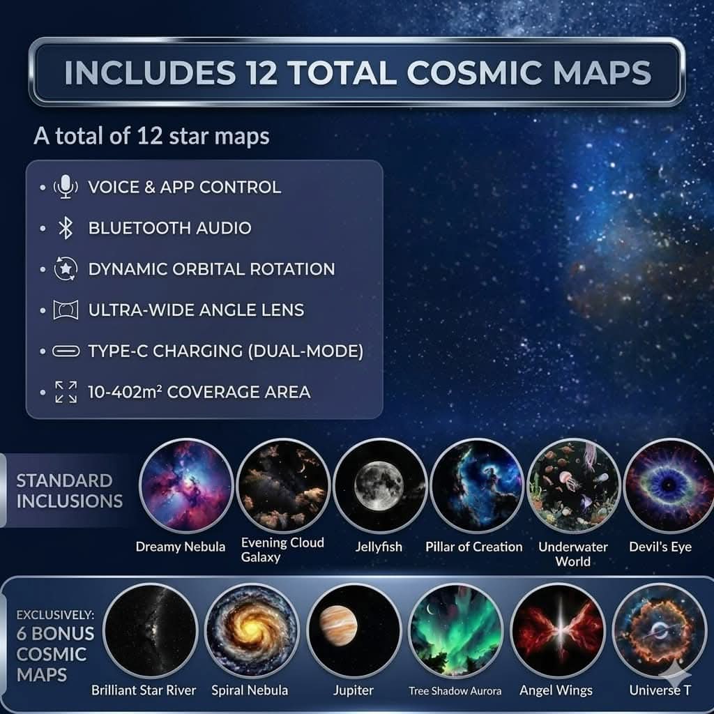 GalacticVibe™ Ambient Galaxy Star Projector