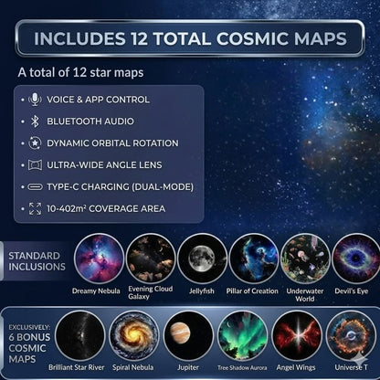 GalacticVibe™ Ambient Galaxy Star Projector